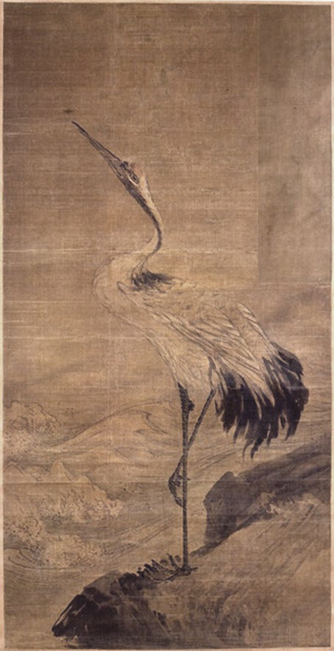 White Crane scroll painting